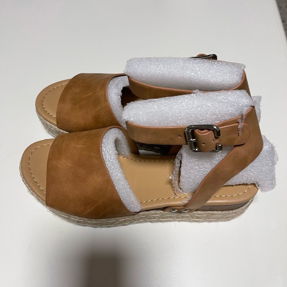 Espadrille Strap Open Toe Sandals NIB - Picture 3 of 9